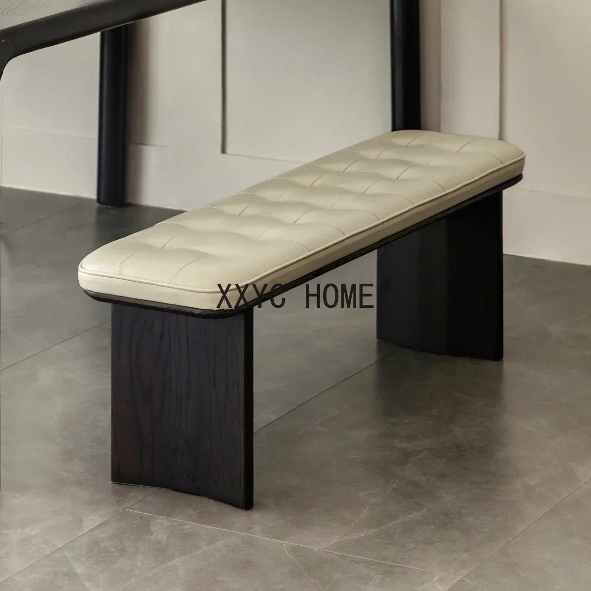 

Bench Dining Chair Light Luxury Soft Padded Stool Black Bench Simple Bed End Stool Bench