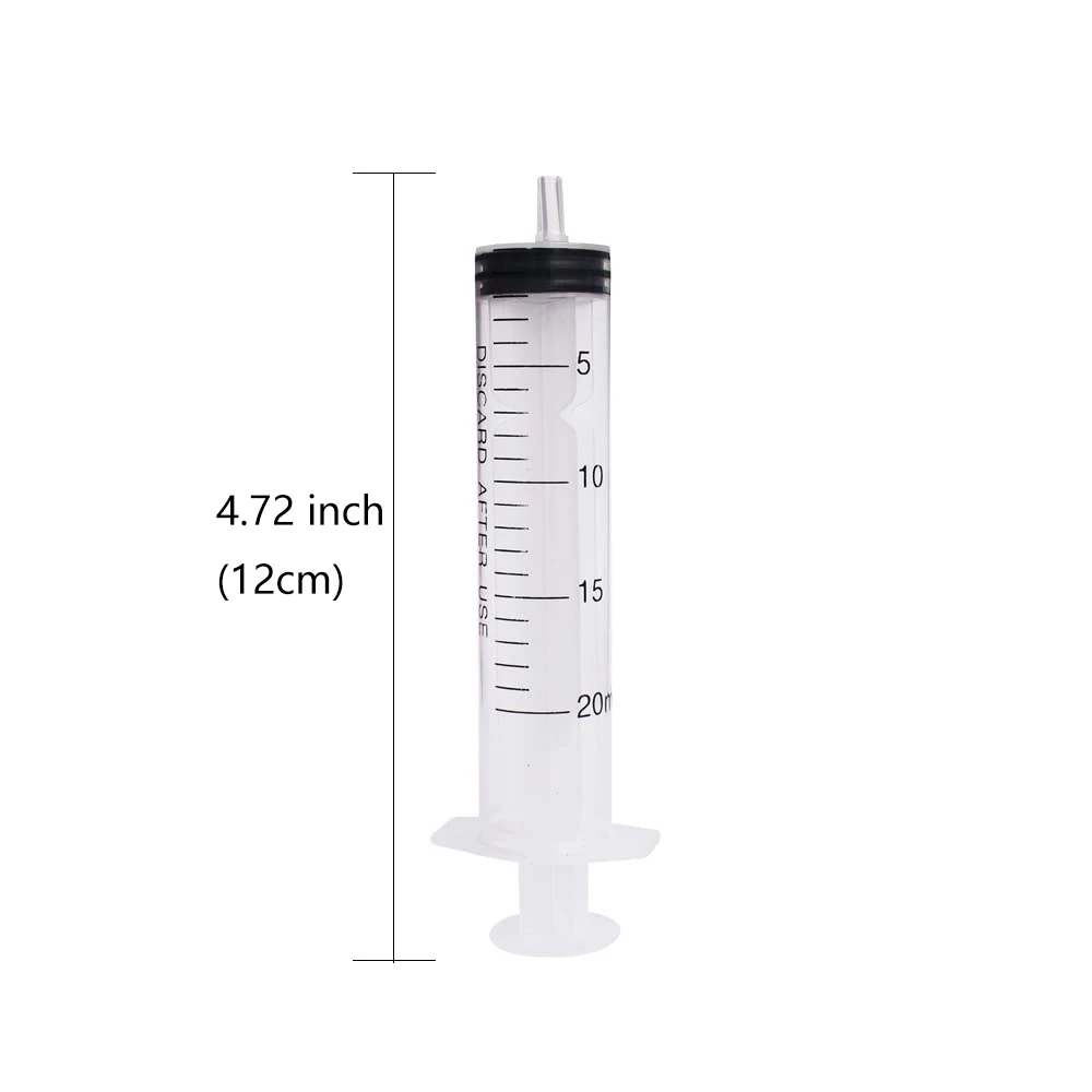 50Pack 20ml Plastic Luer Slip Syringe Individually Wrapped Sterilized for Industrial Dispensing, Scientific Labs, Pet Feeding