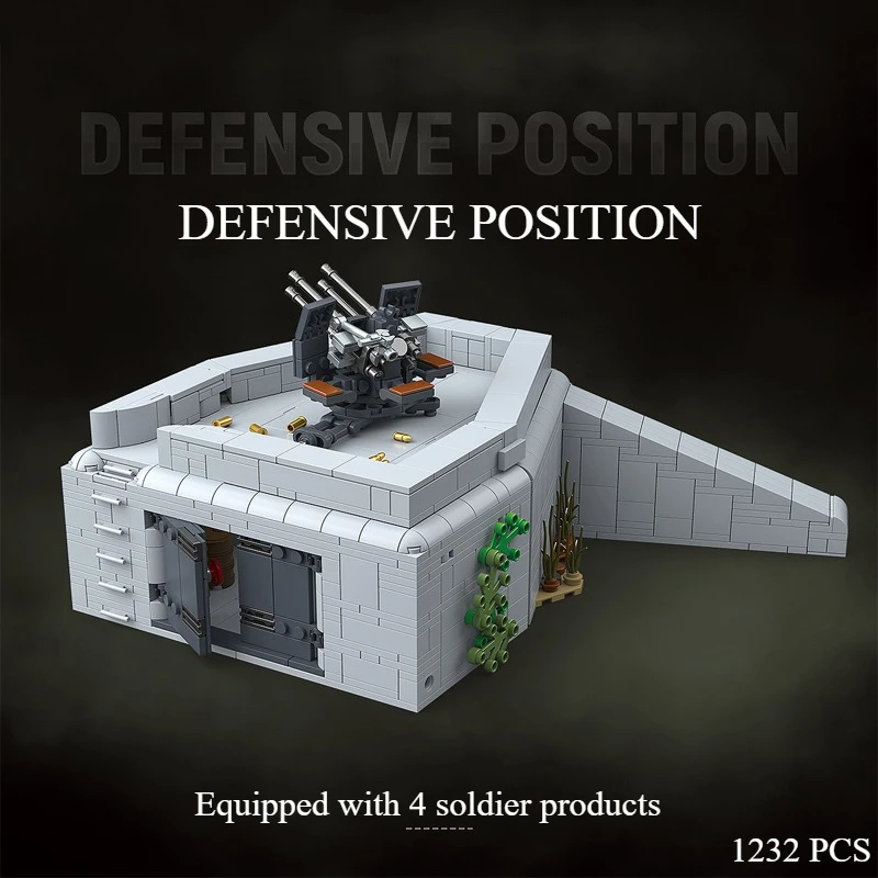 【1232PCS】HISTORICAL BUNKER BUILDING BLOCK MODEL, ATLANTIC DEFENSE BUNKER MODEL, DESKTOP CREATIVE DECOR, HOLIDAY GIFT