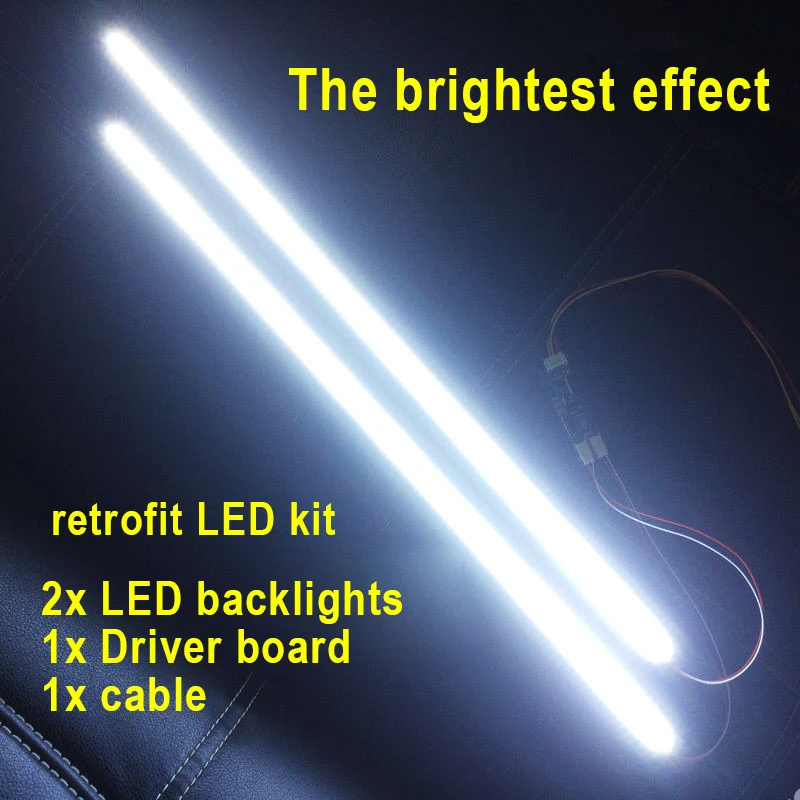 1pcs\'\'19 inch wide Panel LED Backlight Lamps Update CCFL to LED 2x Strips+ Driverboard 420mm Adjustable Brightness Kit