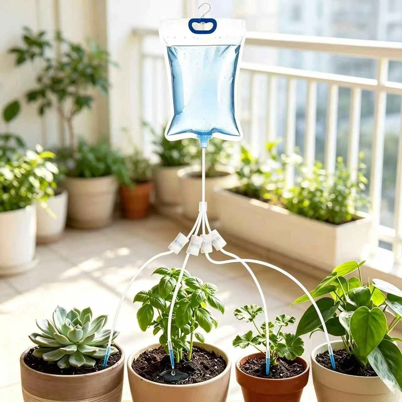 Automatic Potted Plant Irrigation System, Multi-Pot Set for Balcony Gardens (Indoor & Outdoor)