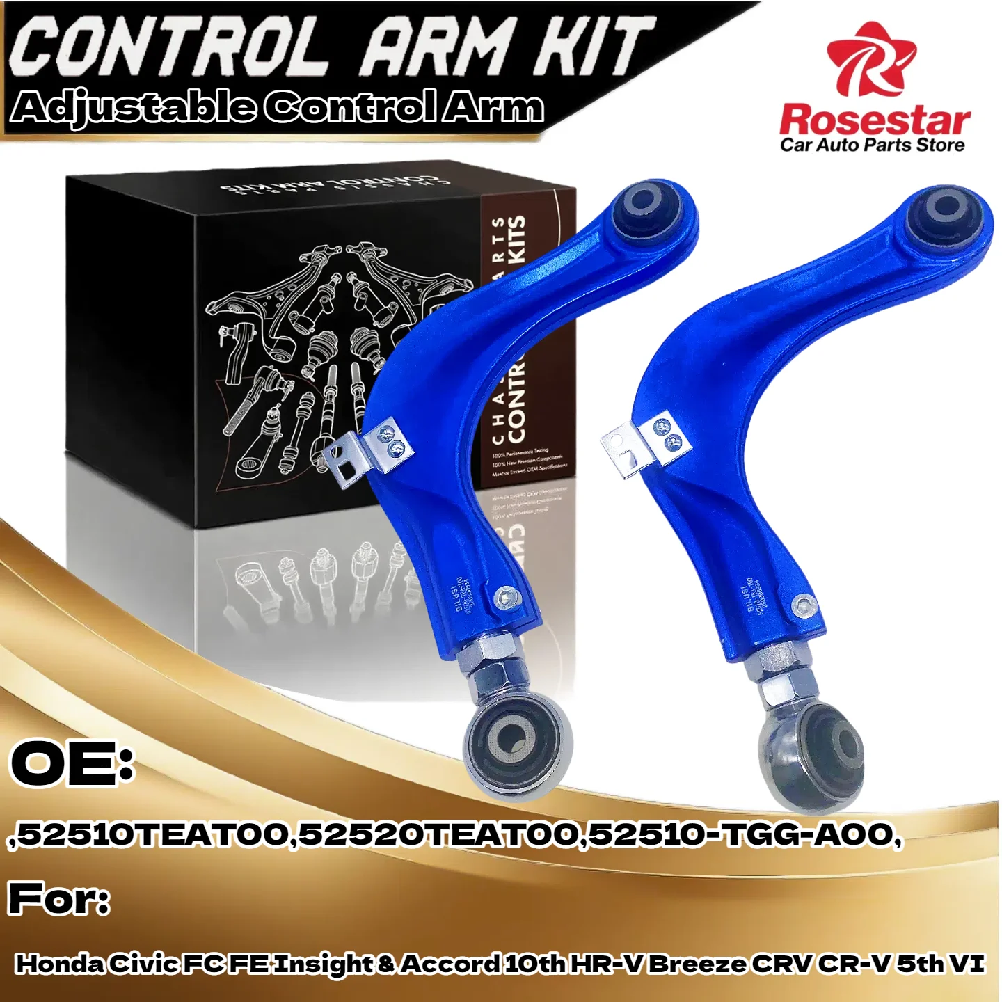 

Adjustable Rear Camber Control Arm for Honda Civic FC FE HR-V Breeze CRV CR-V 5th VI Accord 10th Insight 52510-TGG-A00
