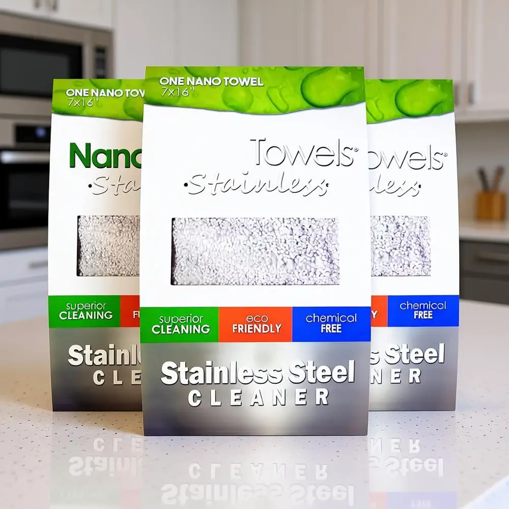 

Triple Pack Stainless Steel Cleaning Cloths | Reusable, Safe for Kids & Pets, 7x16 Inches (Set of 3)