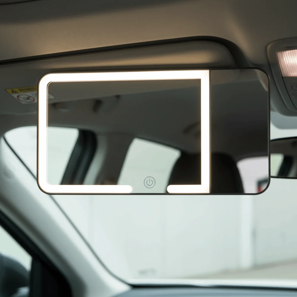 

5X Magnification Car Vanity Mirror 3X Magnifying Rechargeable LED Light Mirror Universal Fit HD Mirror Rechargeable Mirror