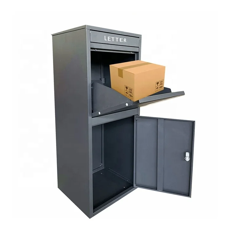 Wall Mounted Smart Steel Package Drop Box Outdoor Waterproof Steel Parcel Locker Mailbox Locking Delivery Box for House