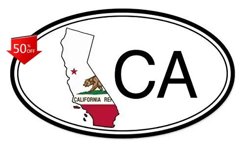 

California State Flag Oval Aesthetic Camper Van Boat Car Walls Accessory Vintage Retro Trendy