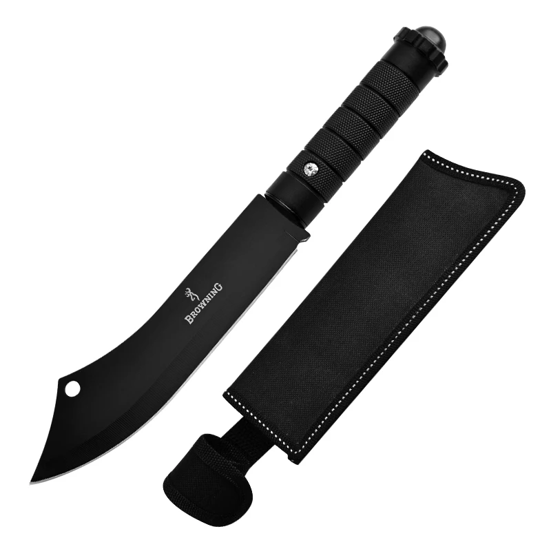 Military Tactical Knife with Scabbard Stainless Steel Outdoor Survival Knife for Self Defense Hiking Camping