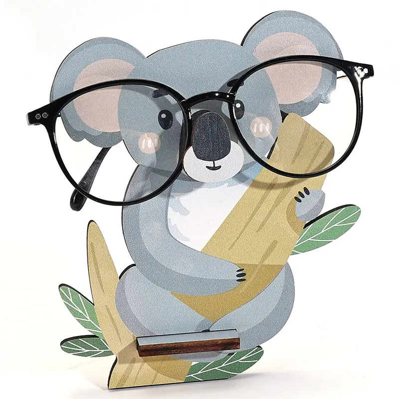 Fashion Wooden Glasses Display Stand Non-slip Sunglasses Display Rack Cartoon Koala Eyeglass Show Holder Creative Home Decor