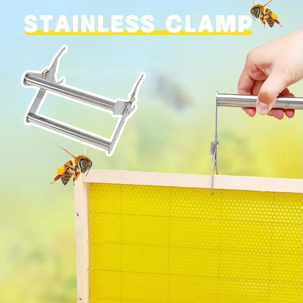 1PC Stainless Steel Beeking Frame Clips Holder Nest Box Clamp Honey Comb Lifter Capture Grip Beekeeping Capture Equipment