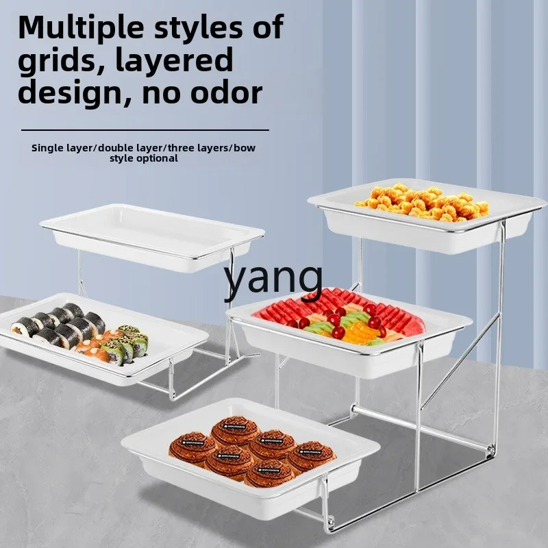 LTT Buffet Dim Sum Layer Rack Ceramic Display Plate Snack Fruit Plate Sushi Display Stand
