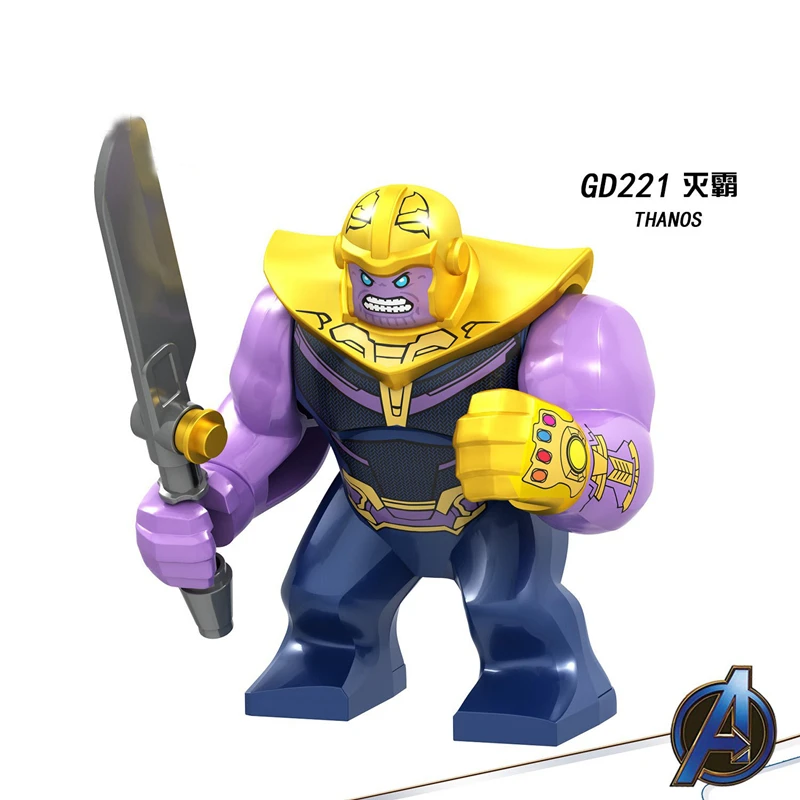 لعبة مكعبات بناء صغيرة من مارفل، شخصية أنيمي خارقة ثانوس هالك تجميع مكعبات البناء، لعبة هدية عيد ميلاد للأطفال