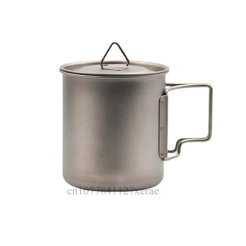 

300 мл/450 мл/750 мл складная чашка для воды из чистого титана для кемпинга на открытом воздухе с ручкой и крышкой чашка для воды для пикника портативная сверхлегкая чашка