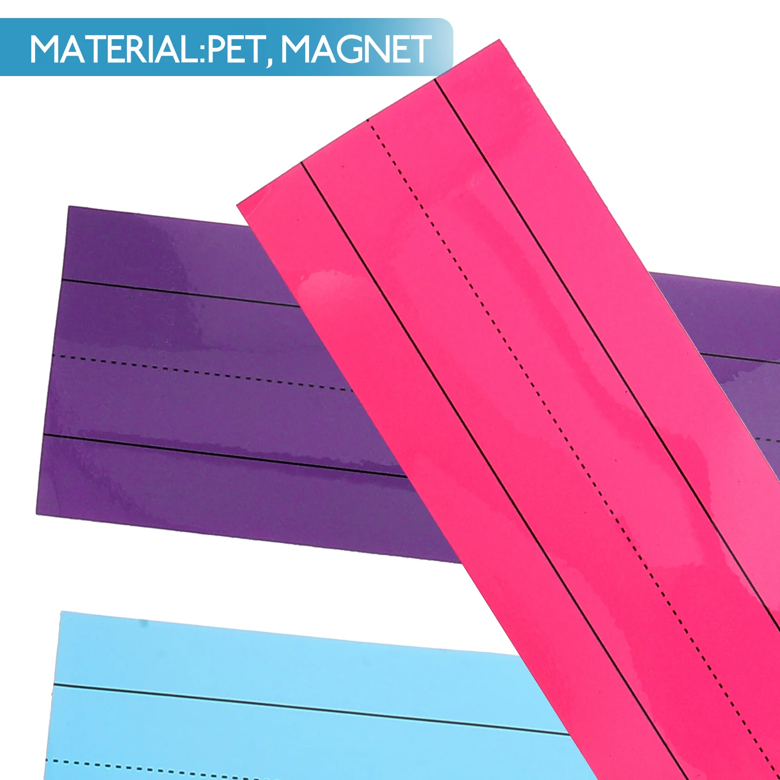 

3 Pcs Magnetic Sentence Strips Writable Erasable Notepads for Whiteboard Refrigerator Memo Labels 4 Grids 3 Lines Daily Dry