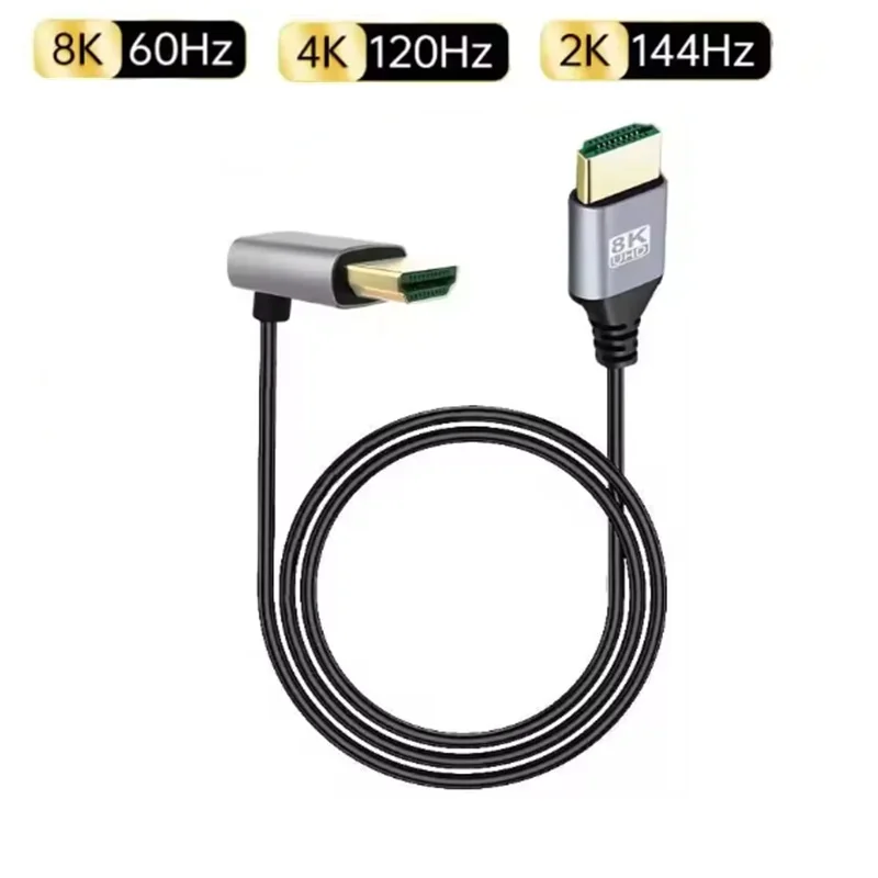 8K 90 degree HDMII-Compatible 2.1V Cable Cord 8K@60Hz 4K@120