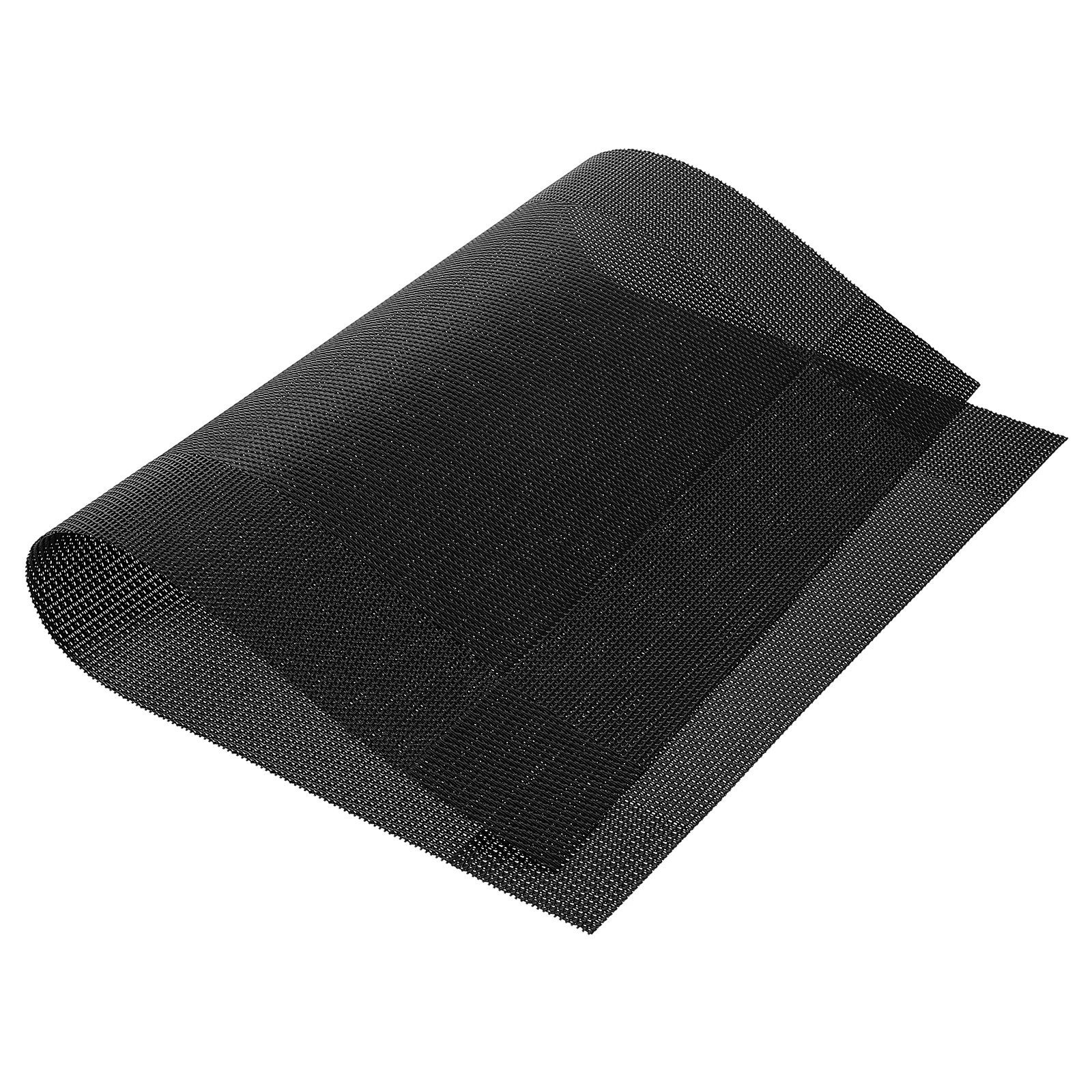 

Black PVC Woven Placemat Heat Resistant Non Slip Table Mat Kitchen Dining Room Protective Dinner Mat Bowl Placemats