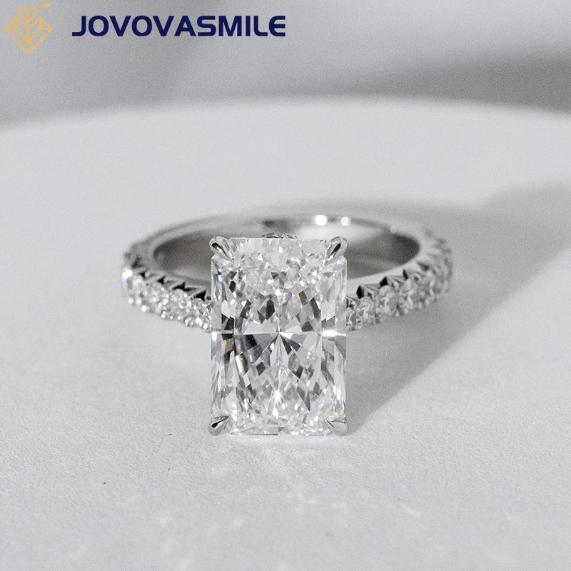 Jovovasmile Moissan ite Verlobung sring 5 Karat 8*12mm Strahls chliff 18 Karat Weißgold Schmuck für Frau Hochzeits geschenk Liebhaber