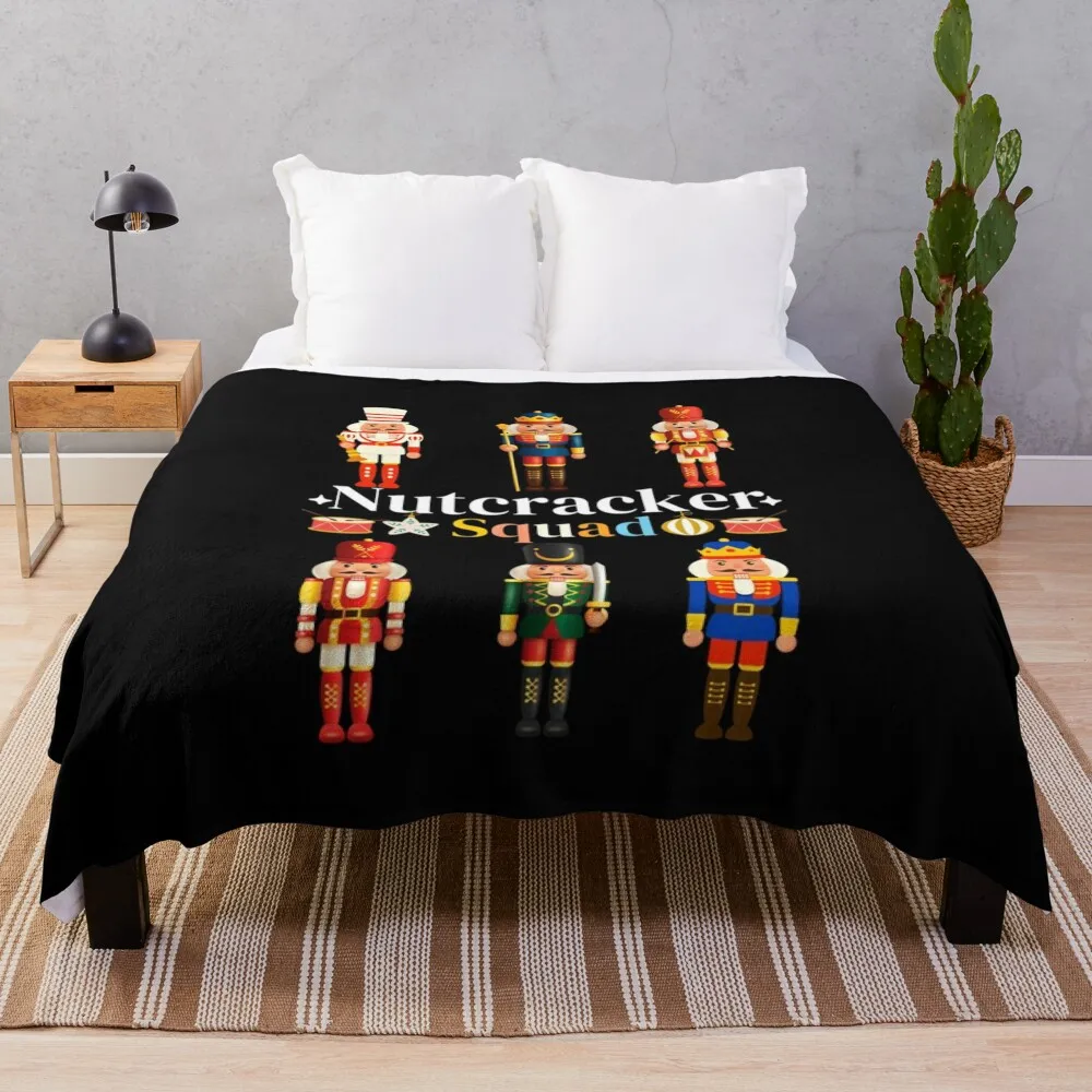 Cute Nutcracker Squad Christmas Matching Family Throw Blanket warm winter for babies christmas gifts Blankets