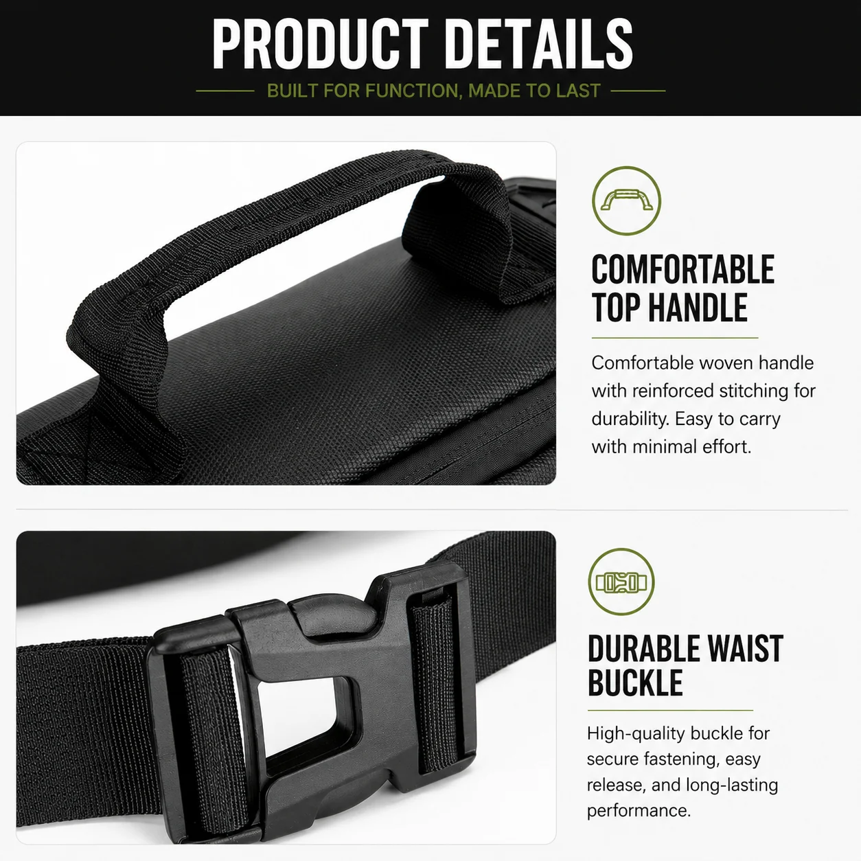 Taktische Hüfttasche, Sling Bag für Herren, Moto MTB Fahrrad-Hüfttasche, Outdoor Wandern, Camping, Angeln, EDC Handy Reise Gürteltasche – Detail 4
