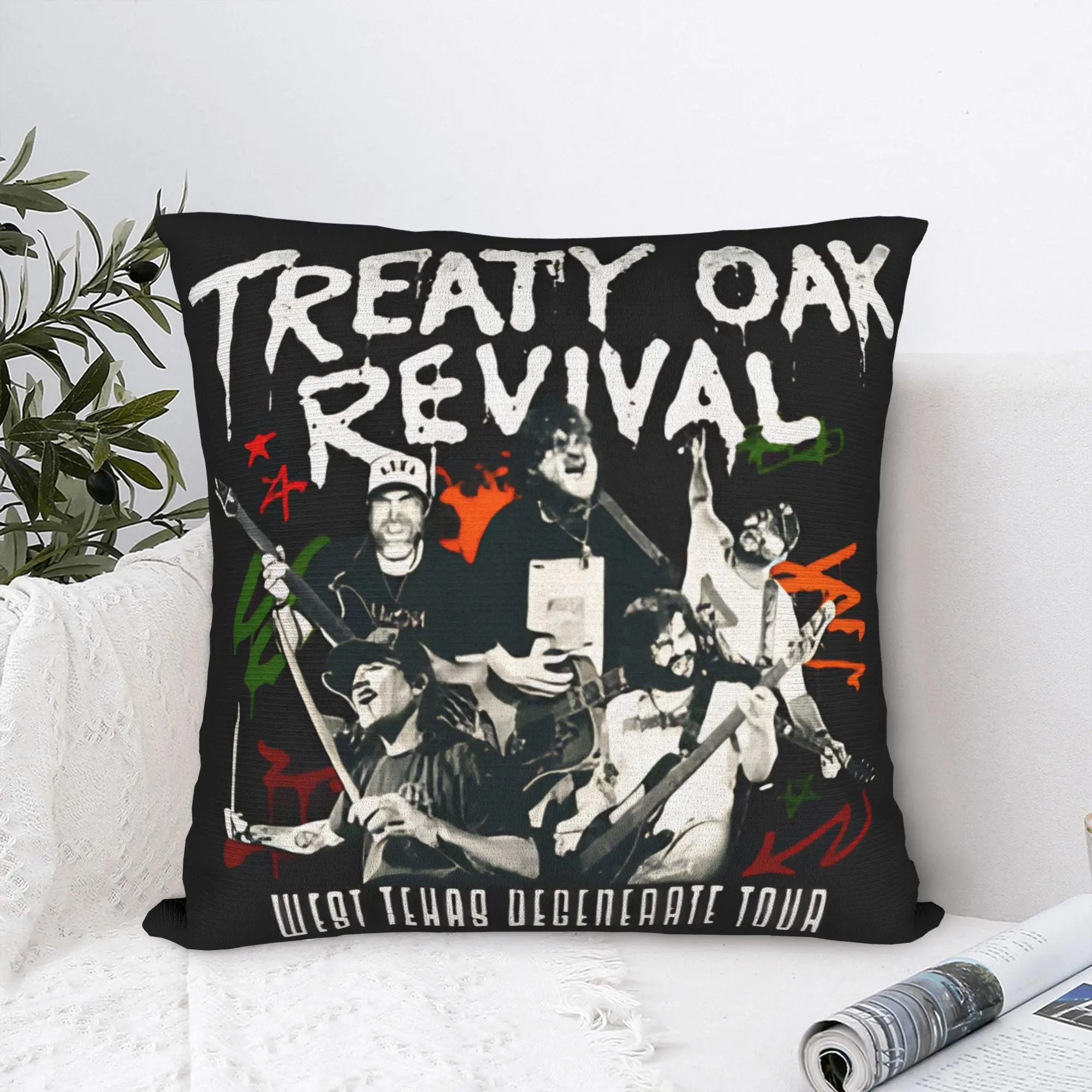 Pillow Case Country Music Band Treaty Oak Revival Comfy  Pillow Cover For Wedding Party Home Decor Kawaii Pillowcases