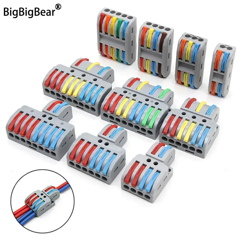 

5/10/50/100pcs Push-in Electrical Wire Connector Terminal Block Universal Fast Wiring Cable Connectors For Cable Connection