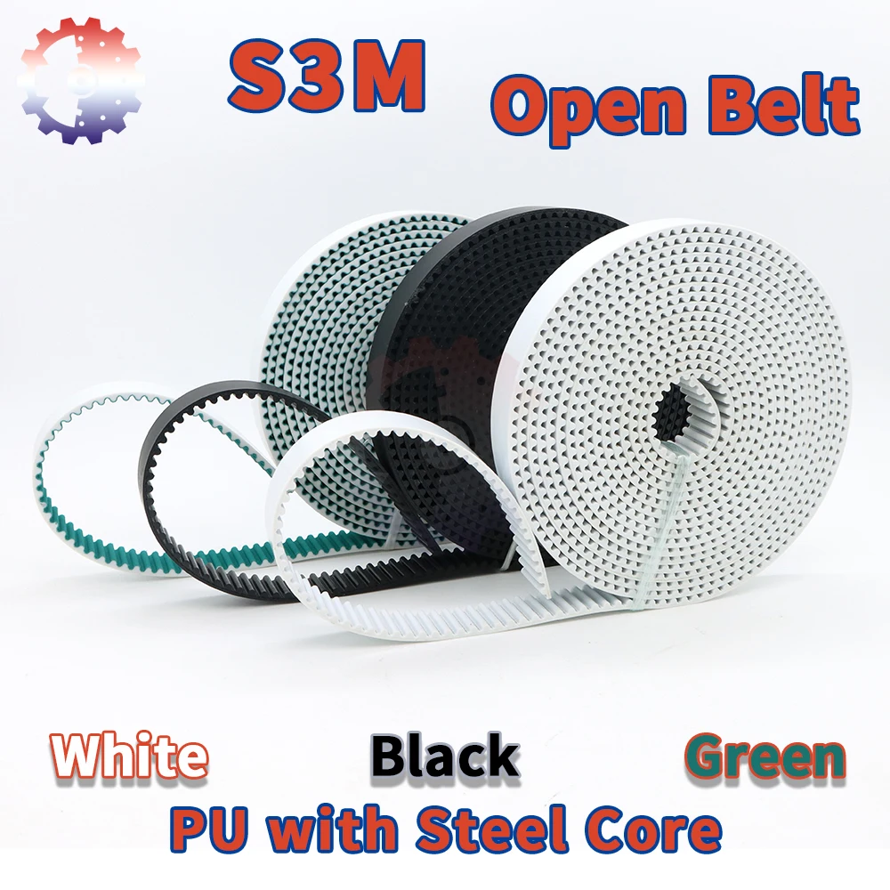 S3M STD3M Open Belt Timing Belt PU with Steel Core S3M Belt STD3M STS3M 10mm 15mm 20mm 25mm Polyurethane Belt Open Timing Belt