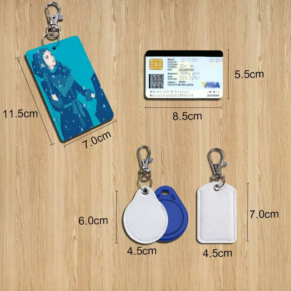 cartoon Yukari George Paradise Kiss Card Holder With Keychain Executive Protection For Bank Credit Subway Bus Case