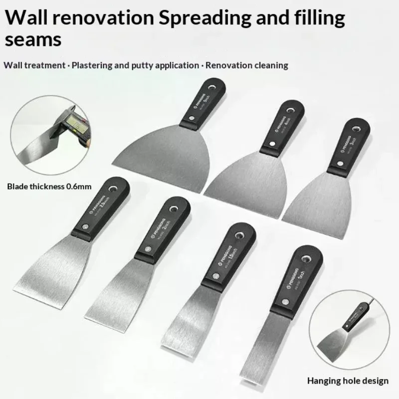 4/7PCS Carbon Steel Putty Knife Set With Soft Grip Flexible Paint Scraper Drywall Tool Kit Sizes Includes Canvas Storage