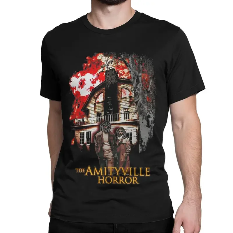 Men's T-Shirt The Amityville Horror Movie Funny Pure Cotton Tee Shirt Short Sleeve T Shirts Crew Neck Tops Birthday Gift