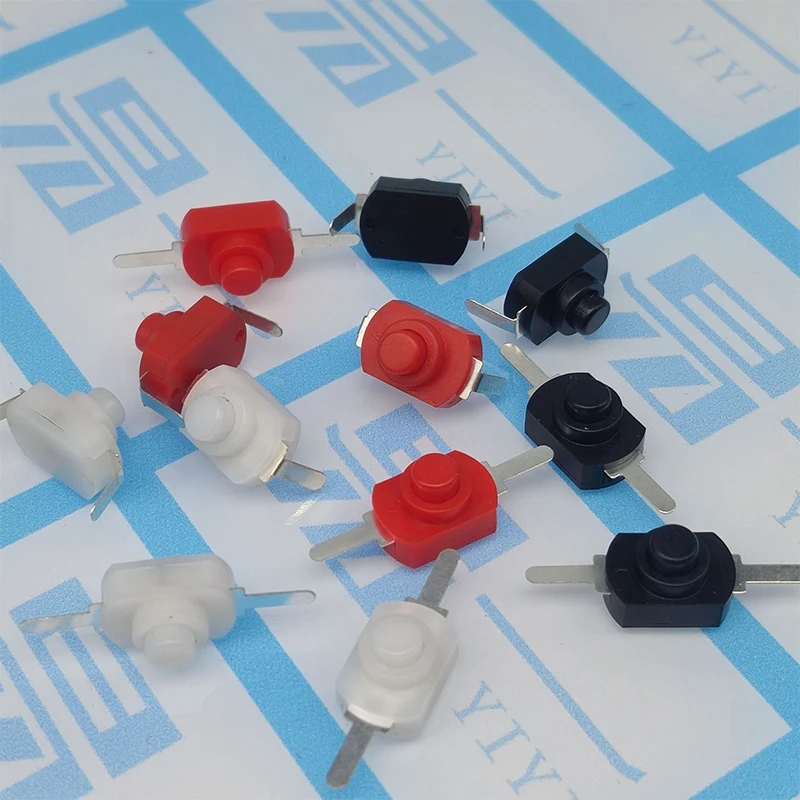 10pcs DC 1A 250V Black On Off Mini Push Button Switch for Electric Torch Black White Red