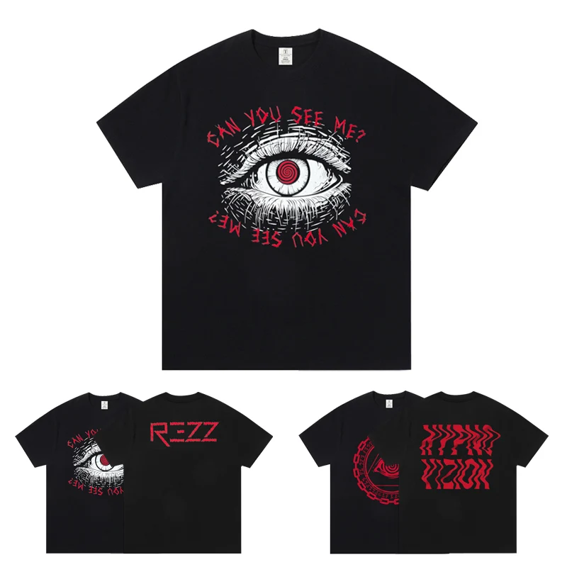 

2025 New REZZ Top 100 Dj Clothes Around Electric Syllable EDC Wear Short Sleeve T-shirt Pure Cotton Men and Women