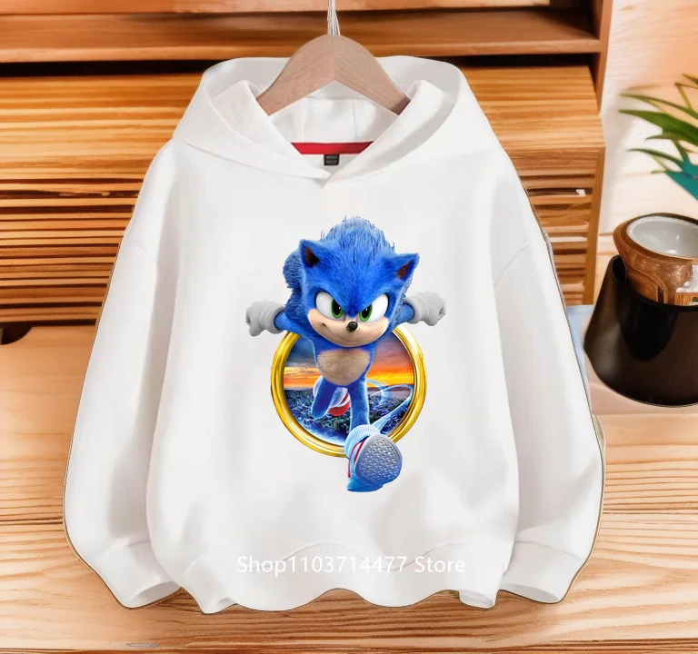 مليئة بالتبريد العصري! سترة بغطاء للرأس للأطفال مطبوعة ديناميكية سونيك، دع الأطفال أن تصبحًا حيويًا في الشارع لطيفًا ورائعًا #5