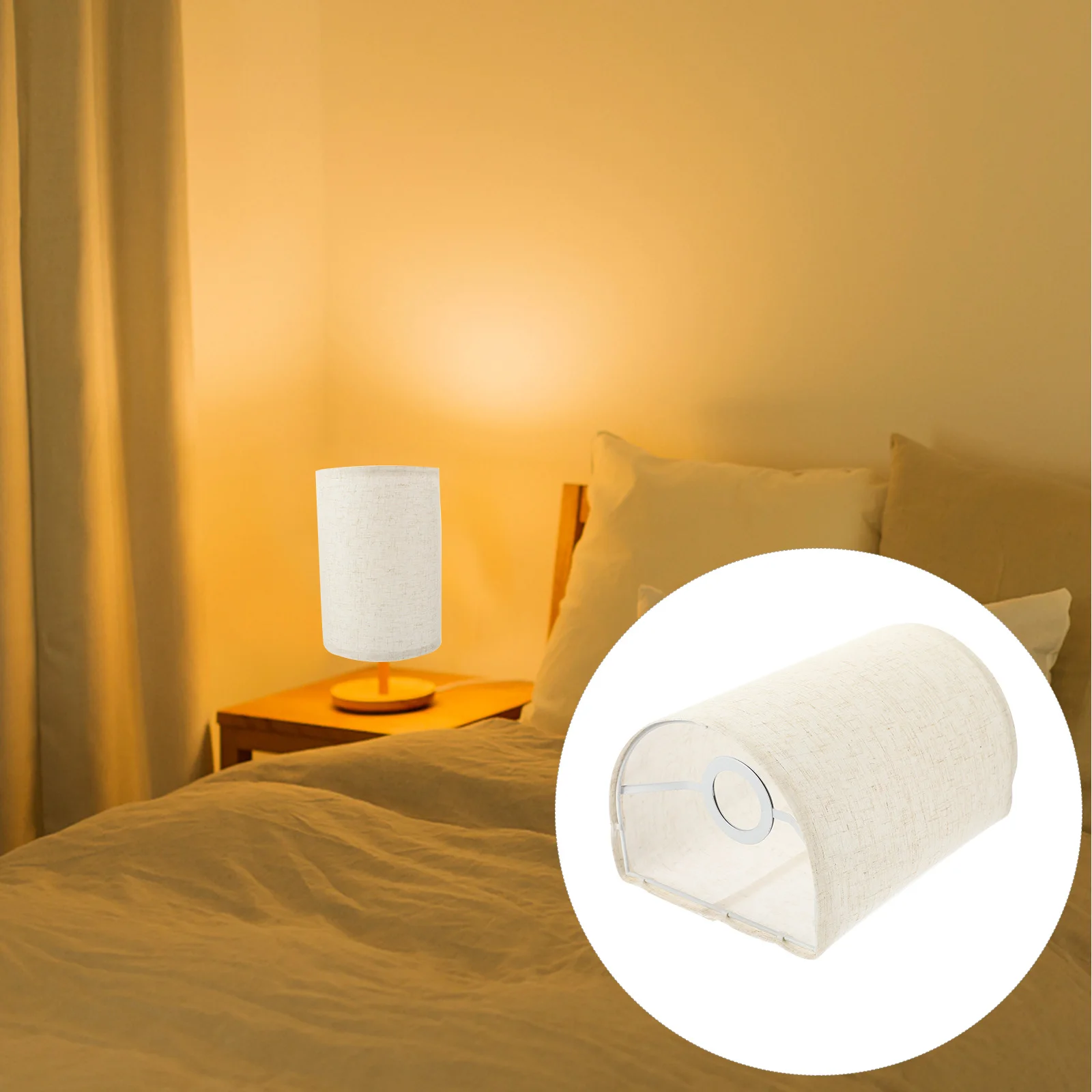 

1pc Linen Lampshade Small Cylinder Bedside Replacement Shades Floor Rustic Table Lamp Cover Home Study Lighting Attachment