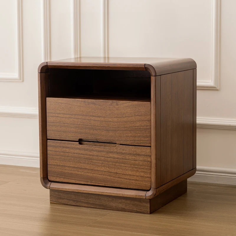 Black Walnut All Solid Wood Bedside Table Nordic Simple Modern Bedside Table