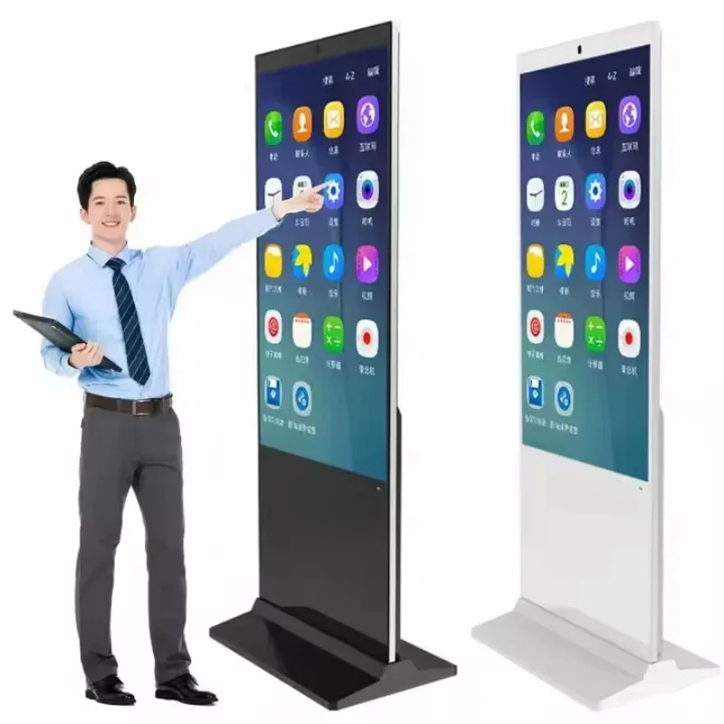 Best Selling 55 65 75 Inch Smart Kiosk Vertical LCD Advertising Display Digital Signage Totem Floor Standing Touch Screen Kiosk