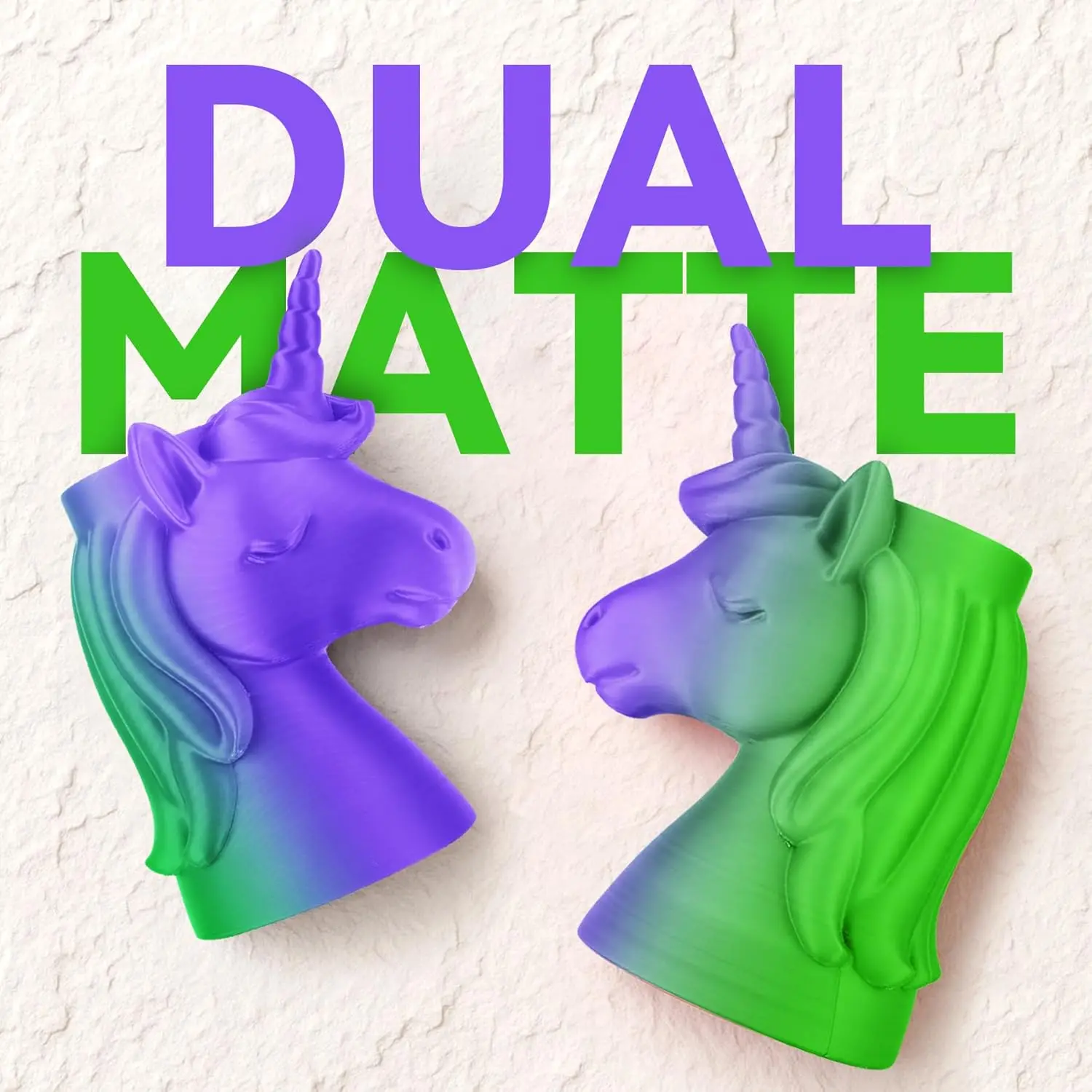 SUNLU Dual Color Matte PLA Filament 1KG,Matte 3D Printer PLA Filament,High Precision 1.75mm,Tangle Free,For MK8,Creality Ender3