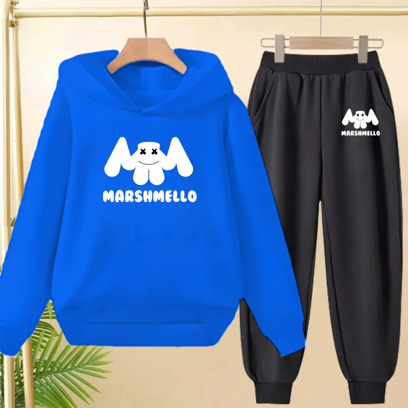 3-12 سن الأطفال ملابس خارجية الخريف الشتاء 2 قطعة مجموعة صبي فتاة خطابات طباعة هوديي بنطلون البلوز لطيف مقنعين رياضية