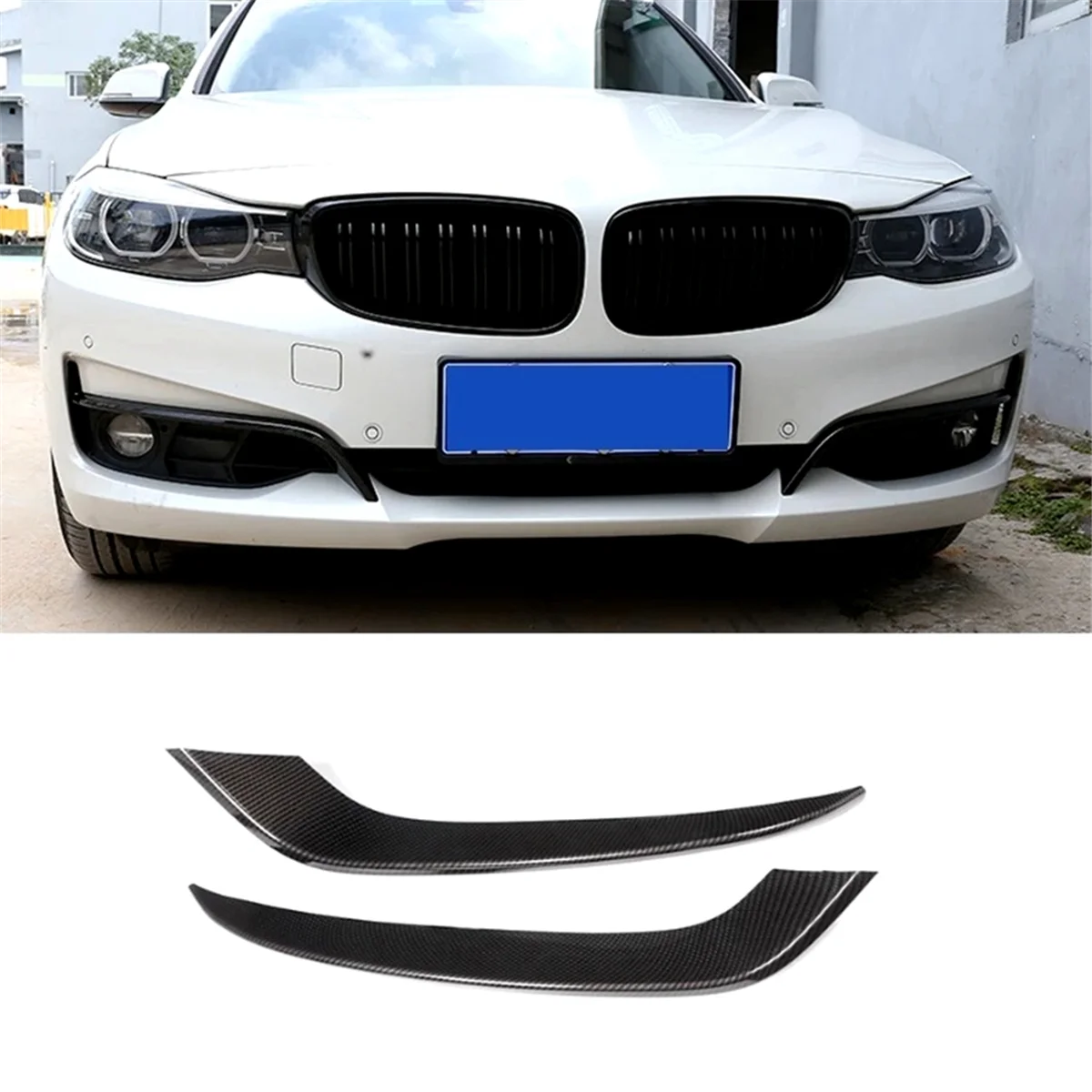 

Carbon Fiber Style Front Fog Lights Lamp Strips Cover Trim for BMW 3 Series GT Gran Turismo F34 2013-2019 Accessories jasmine