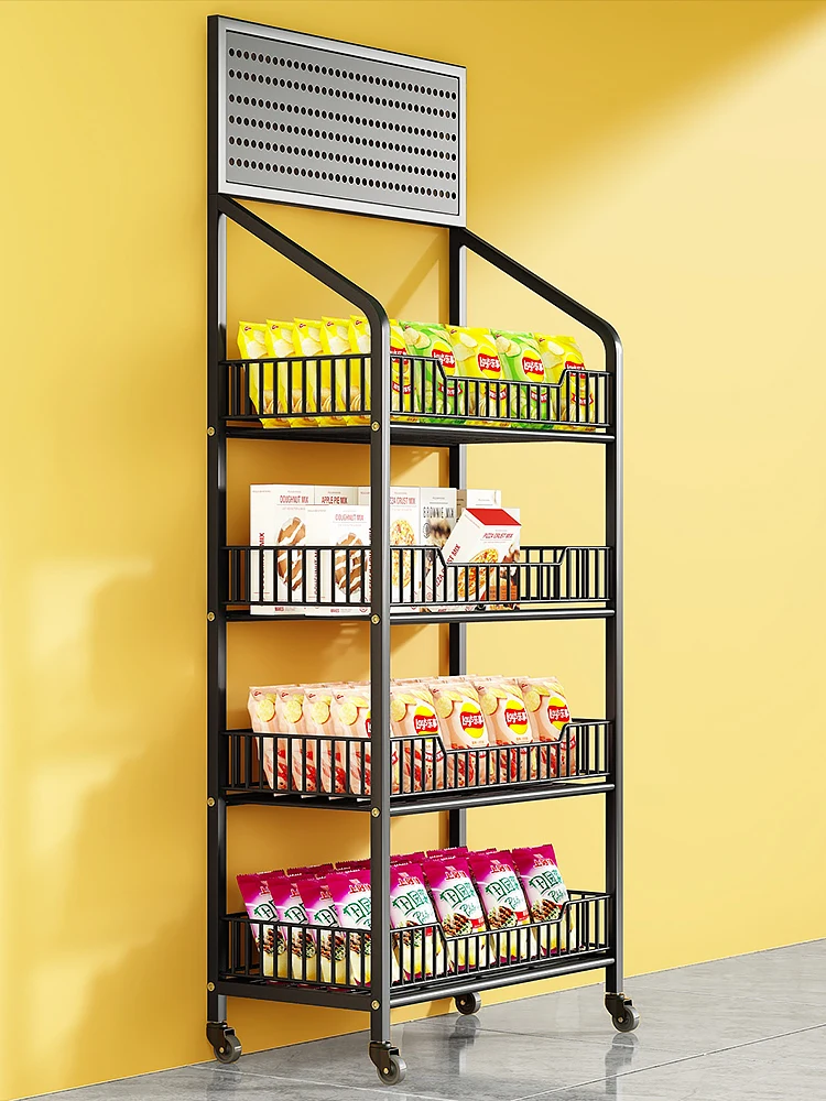 Supermarket Snacks Shelf Net Red Drinks Small Food Toy Display Rack Convenience Store Multi-Layer Storage Rack