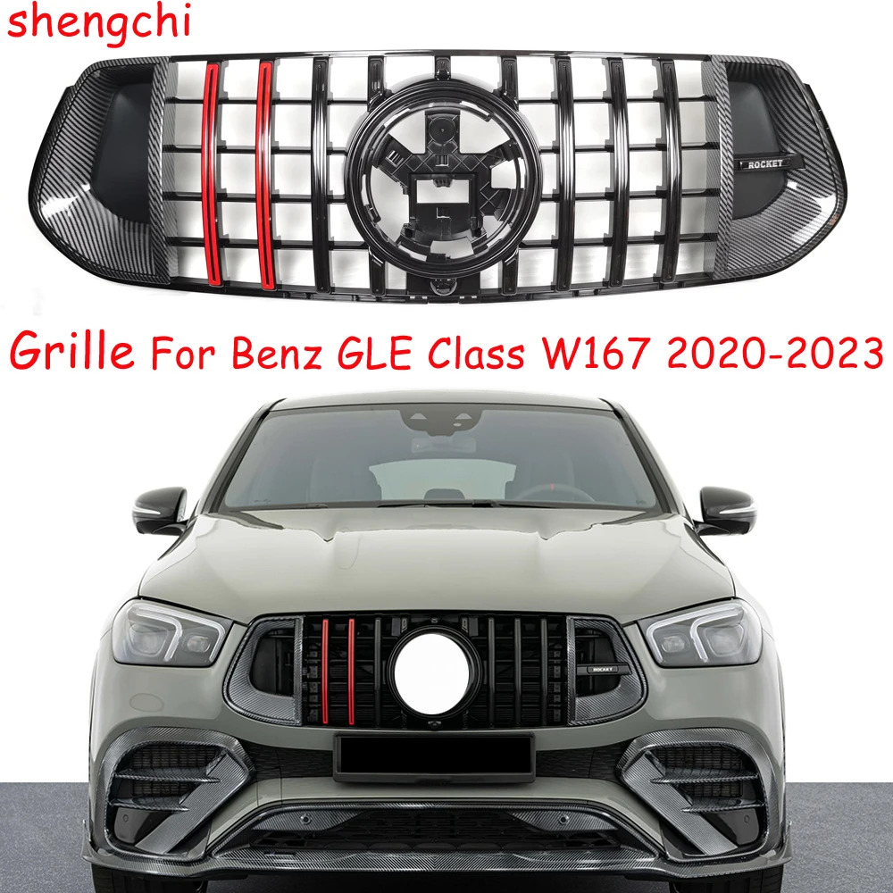 

GLE W167 GT Grill For Mercedes Benz GLE Class V167 GLE350 GLE400 GLE450 GLE53 SUV Sport Deluxe Edition Grill 2020-2023