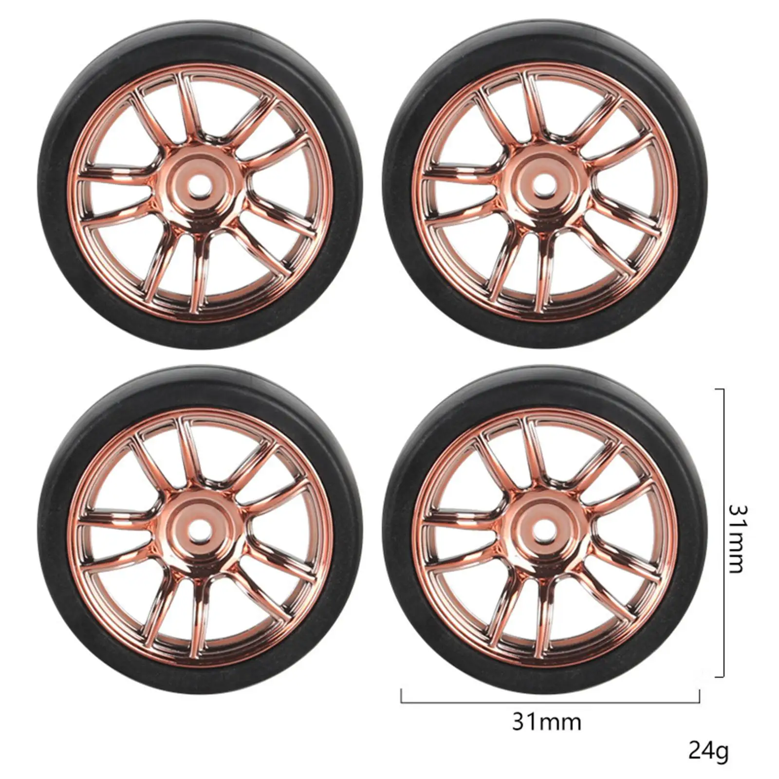 4Pcs RC Drift Tyre Wheel Rim and Tires Set Replacements for 1:18 Scale RC Touring Drift Car Spare Parts Accessories Repalces