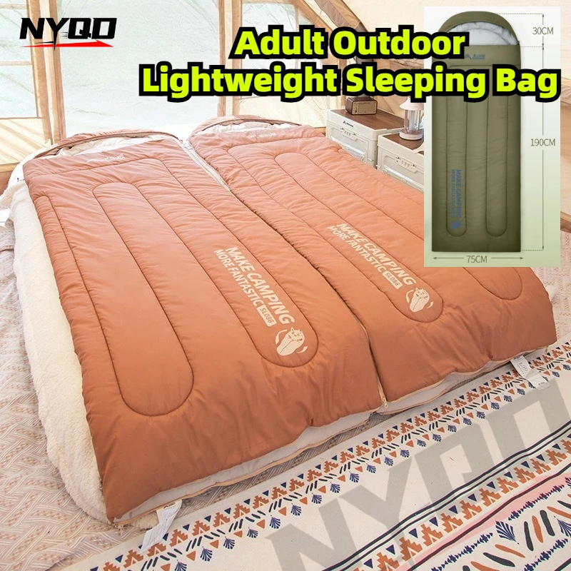 

4 Seasons Universal Sleeping Bag Lightweight Adult Outdoor Camping Single Double Dual Use Car Travel Warm Blanket