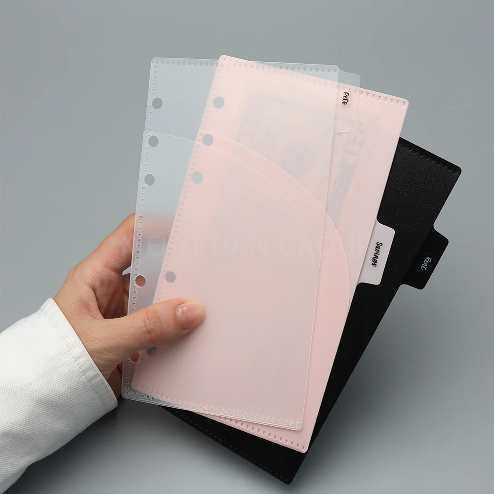 A6 Cash Envelopes Budget Binder Pockets 6 Hole Punched Two Pocket Planner Binder Folder Loose Leaf Double-Pocket Money Envelopes