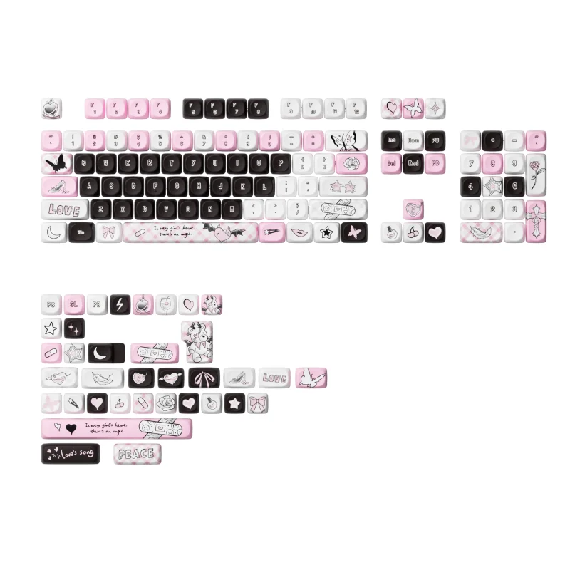 akko original tema keycap grupo teclado mecanico teclado geral dye sub iso layout ansi interruptor mx perfil moa pbt 140 teclas 01