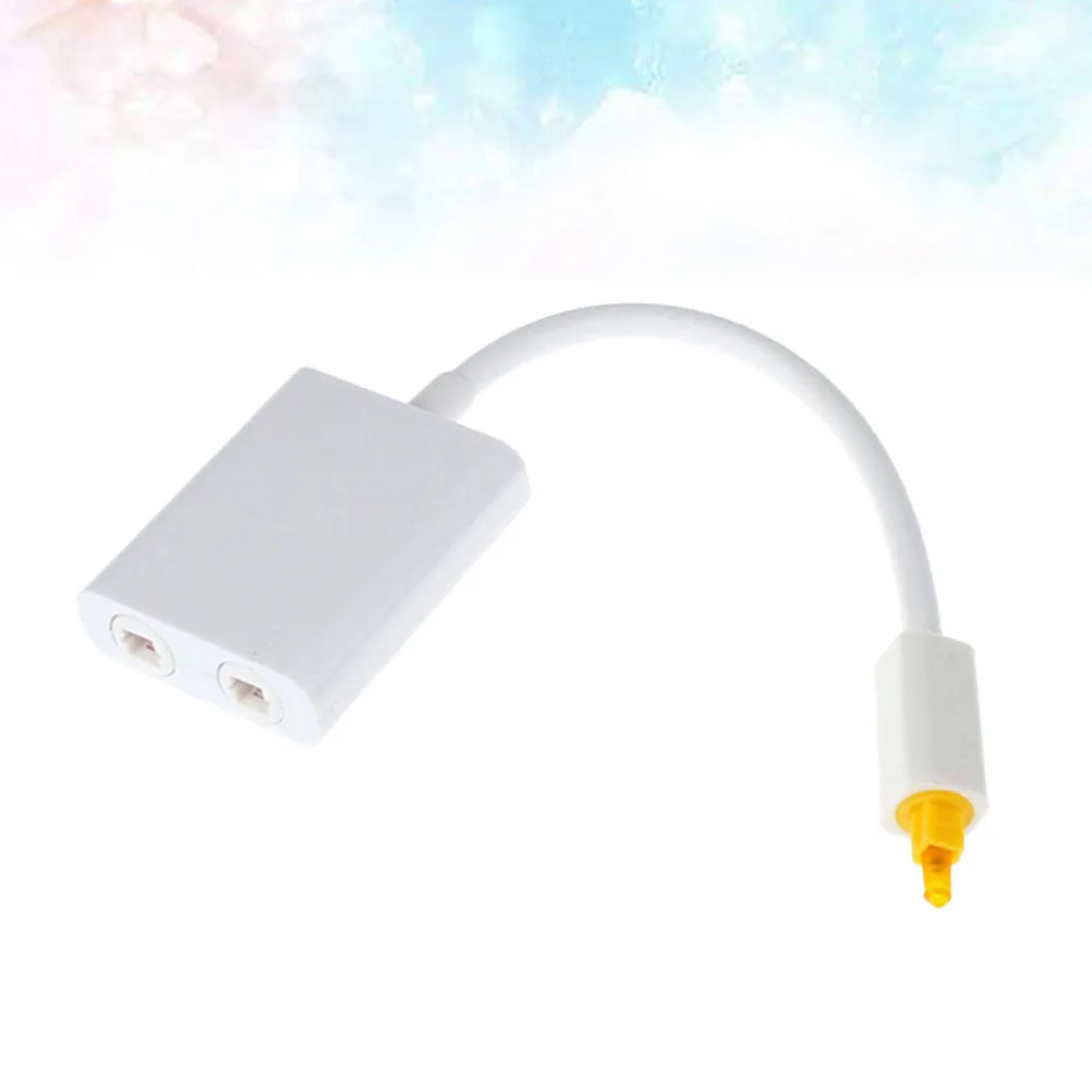 

Optical Audio Splitter 1X2 Converter One Input Two Outputs Adapter White For Portable Av Equipment Gold Plated