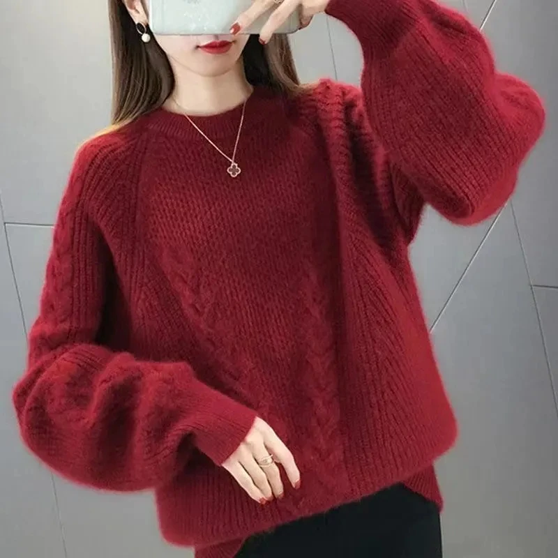 Women Sweater O-neck Autumn Winter Basic Pullover Warm Casual Pulls Jumpers Korean Fashion Spring Knitwear Bottoming Shirt