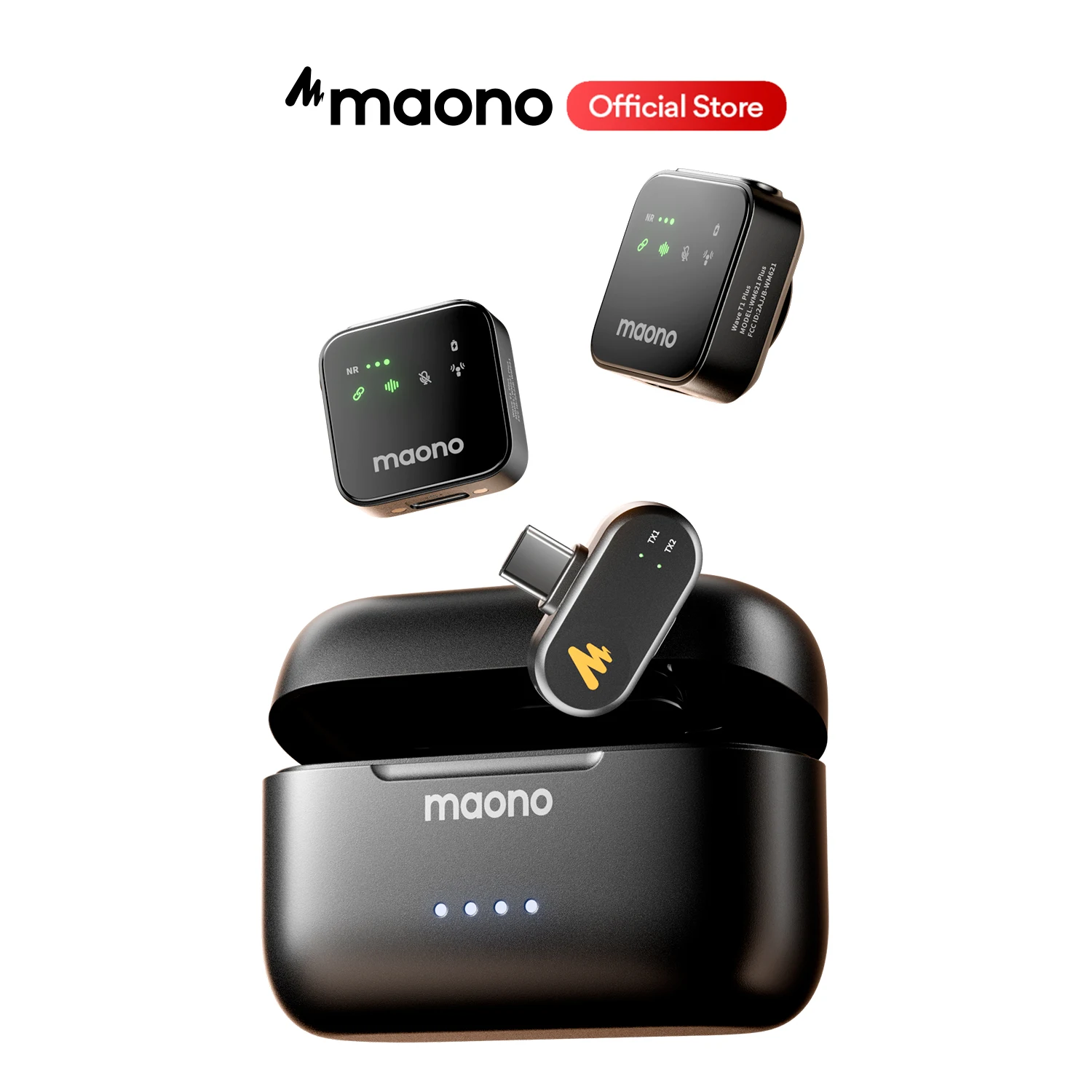【¥3,798】MAONO T1 Plus デュアルカプセルワイヤレスラベリアマイク-アリエク特価アラート
