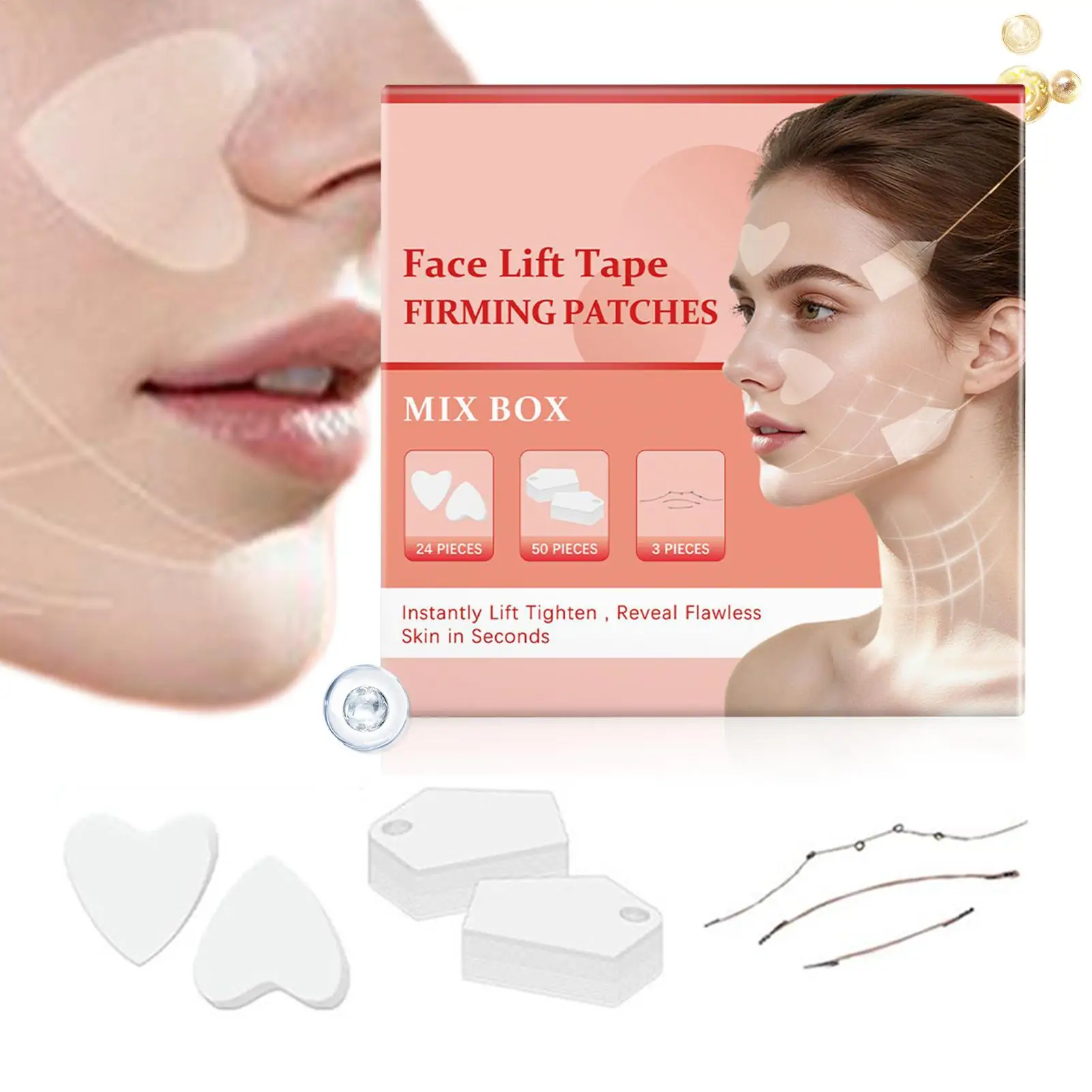 피부 리프팅 테이프 리프팅 페이스 스티커 투명 얇은 페이스 패치 리프팅 도구 즉각적인 탄력 페이셜 케어 탄력 패치