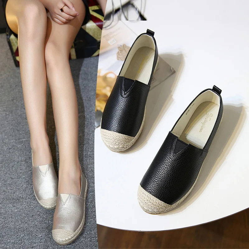 

New Women Shoes Flats Fisherman Sneakers Ladies Casual Loafers Woman Low-cut Slip-on Plus Size Rome Retro Style High Quality