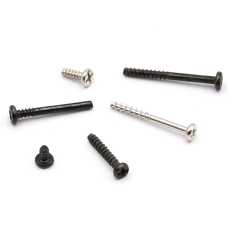 100Pcs/lots M1 M1.2*L=2/2.5/3/3.5/4/5.5/17mm Mini Micro Cross Phillips Round Pan Head Self Tapping Screw Wood Bolts