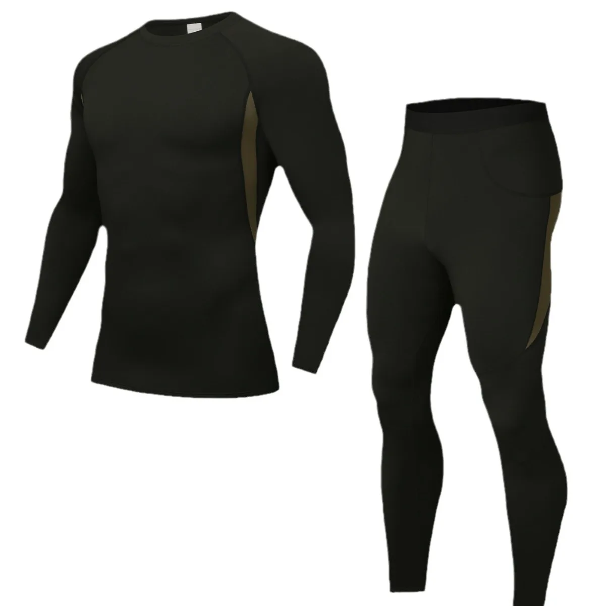 

Мужской комплект термобелья с флисовой подкладкой: топ и брюки для мужчин, теплый, влагоотводящий, для походов, велоспорта, зимы